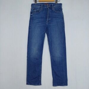 Mother The Tomcat Jeans Wild Game Wash High Rise Straight Leg 1364-791 Blue